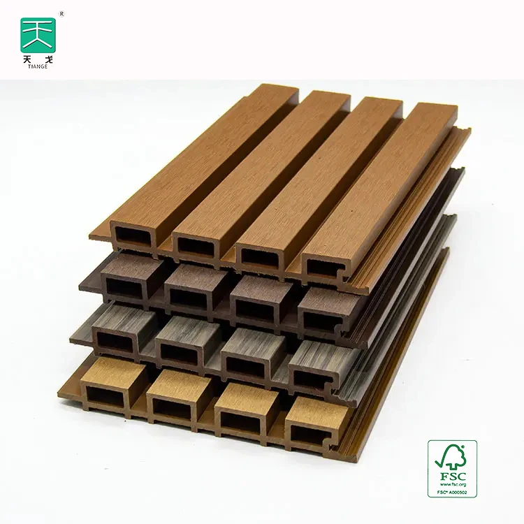 TianGe Wooden Plastic Composite Outside 219*26Mm Co-Extrued 3D Wpc Embossed Outdoor Wall Cladding Panel