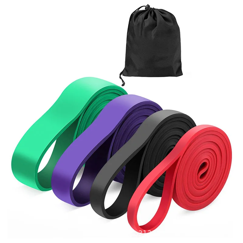 Custom elastic long yoga power pull up assist stretch Bands Workout Equipment Exercise Gym Latex Resistance Bands set