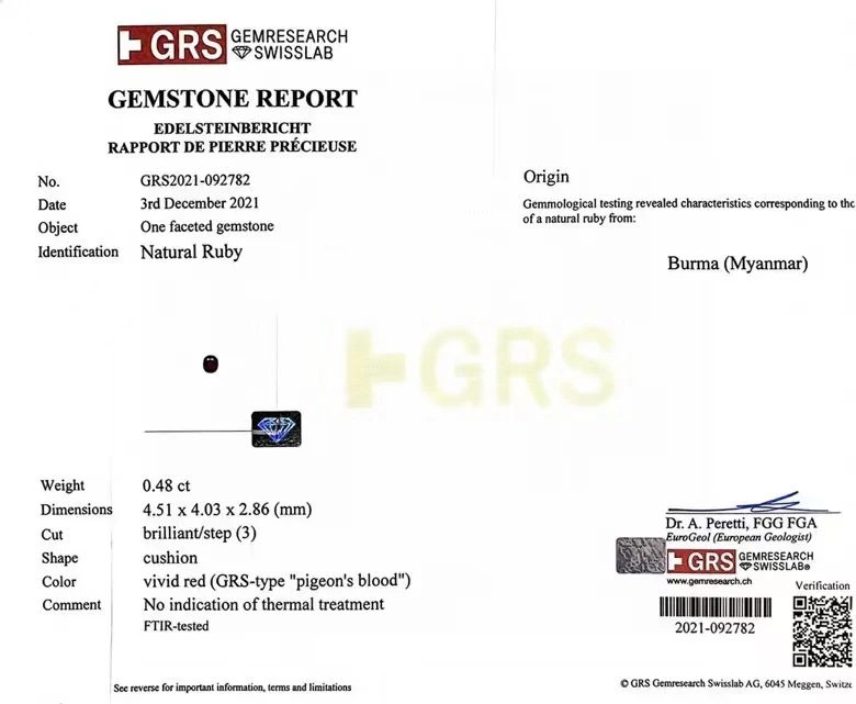 MEDBOO Fine Jewelry Custom Solid 18k White Gold 0.48 Carats Jewellery Natural Myanmar Gemstone Unheated Ruby Ring/Pendant