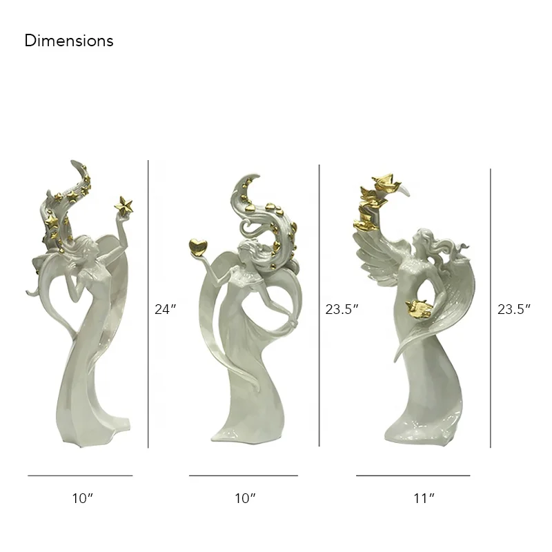 
Hot sell new custom indoor angel figurine hotel statue decoration sculptures home decor resin modern art sculpture 