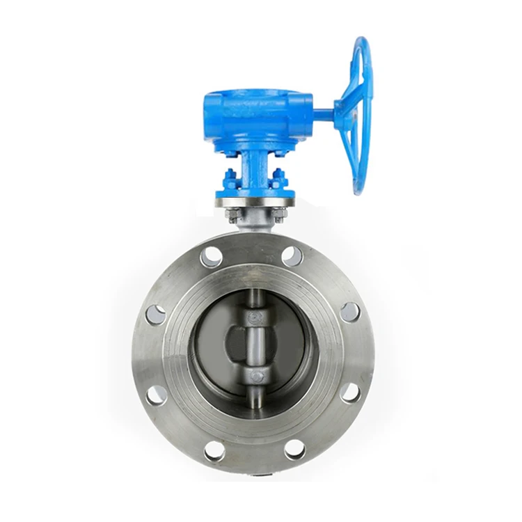 Cast Iron Body Epdm Soft Seal Double Flange Worm Gear butterfly Valve