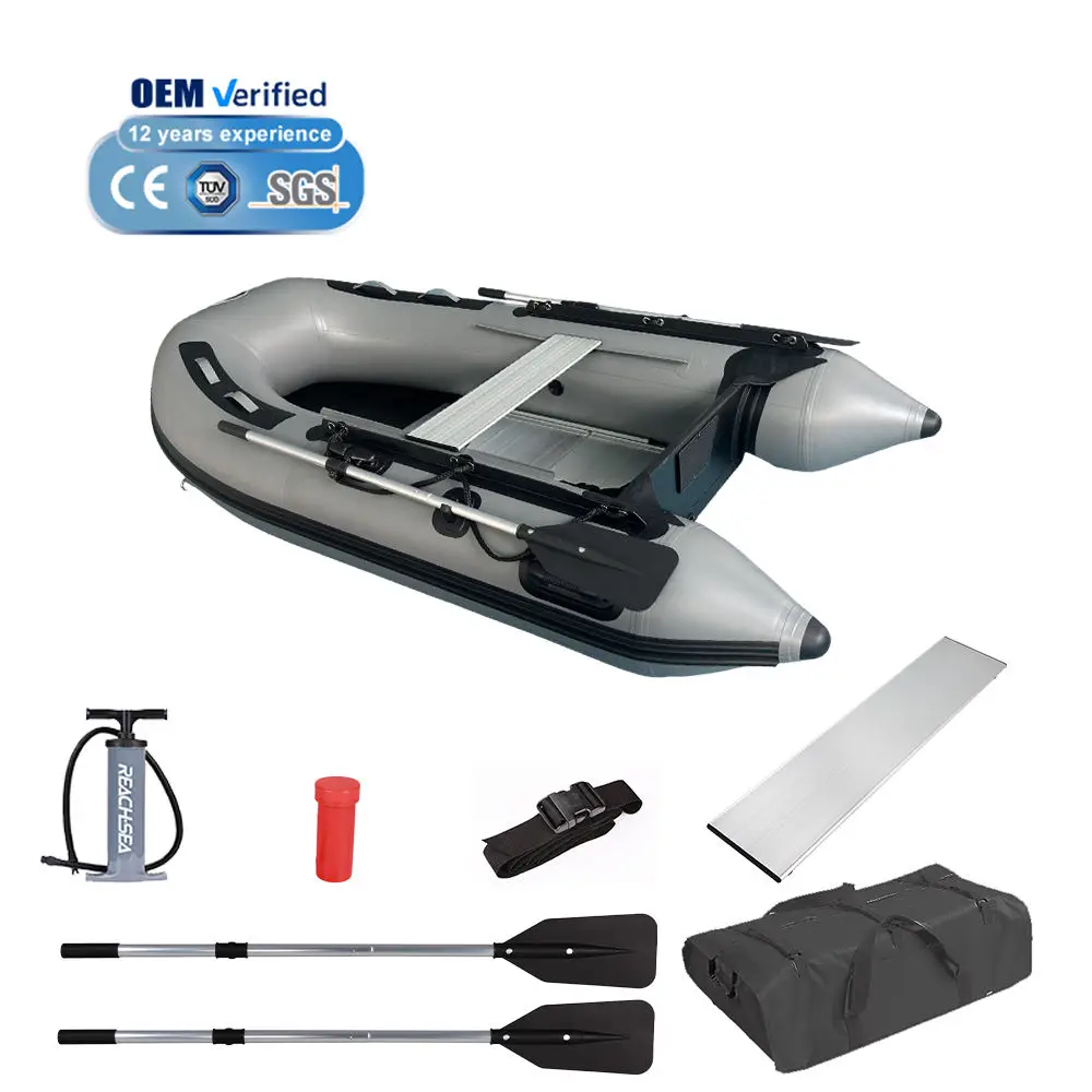 Aluminum bottom inflatable boat thickened kayak wear-resistant rubber boat fishing boat