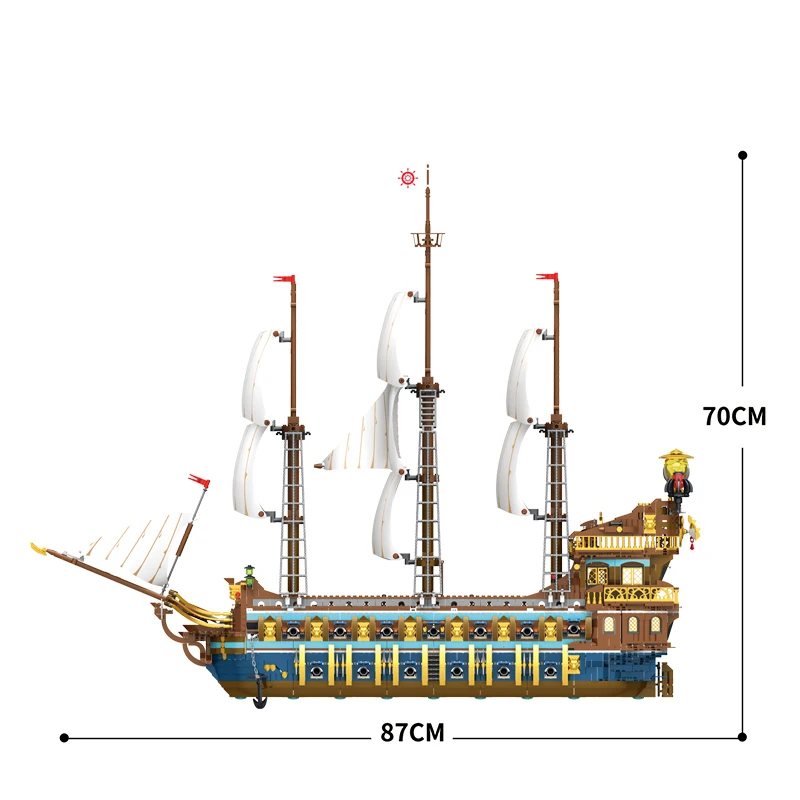 The Royal Fleet Ship Bricks Sail Boats (3162pcs) Big Boat Model Blocks Moc Building Block Flagship Large Pirate Toys