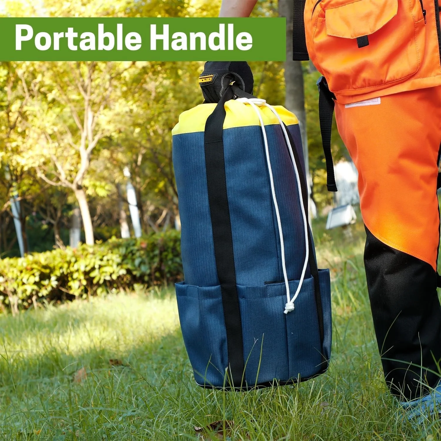 Custom Multi Side Pockets ID Window Durable Large Capacity Rock Climbing Rope Storage Bag