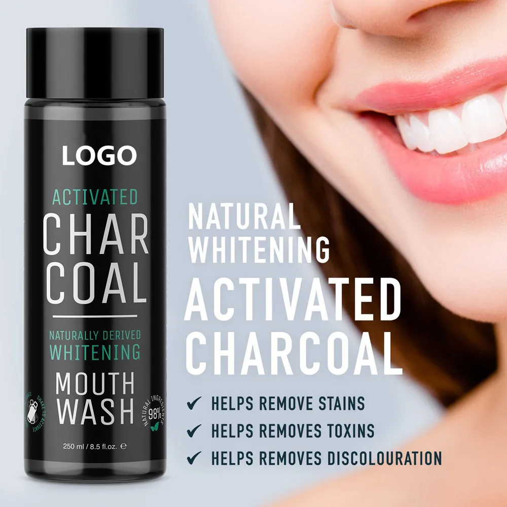 
Private Label Peppermint Flavour Activated Charcoal Teeth Whitening Mouthwash 