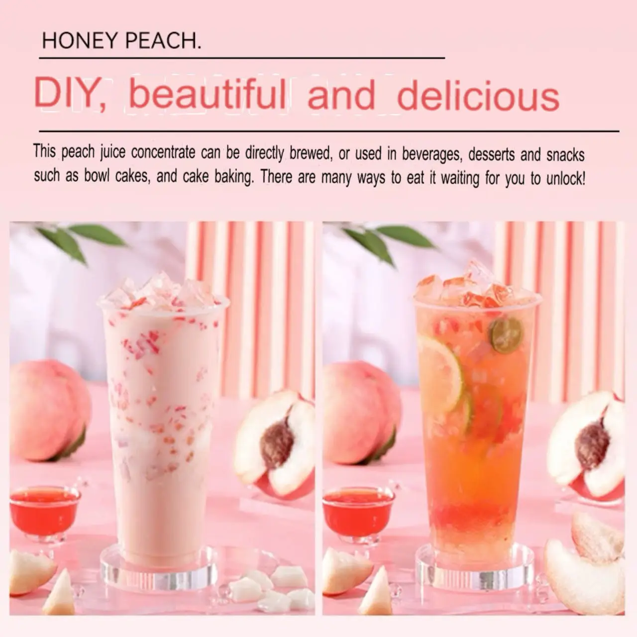 BOBER TEA 2 кг персикового варенья из настоящего фруктового сока пригодного для смузи или замораживания напитков