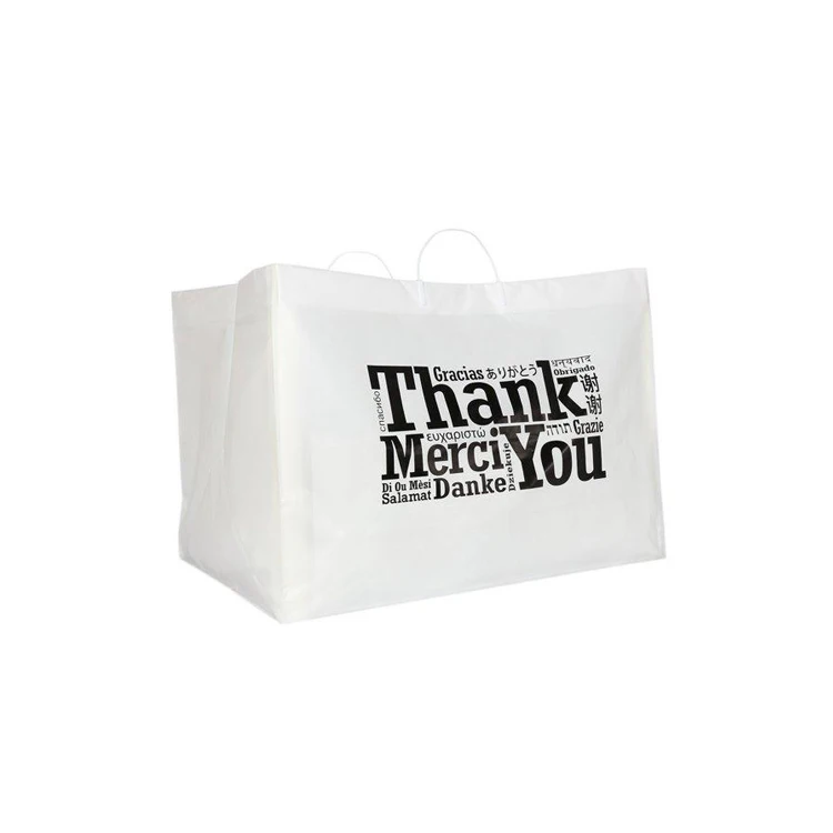 Custom Clear Rigid Snap Seal Handle Plastic Bag Patient Garment Bag Shopper Bag