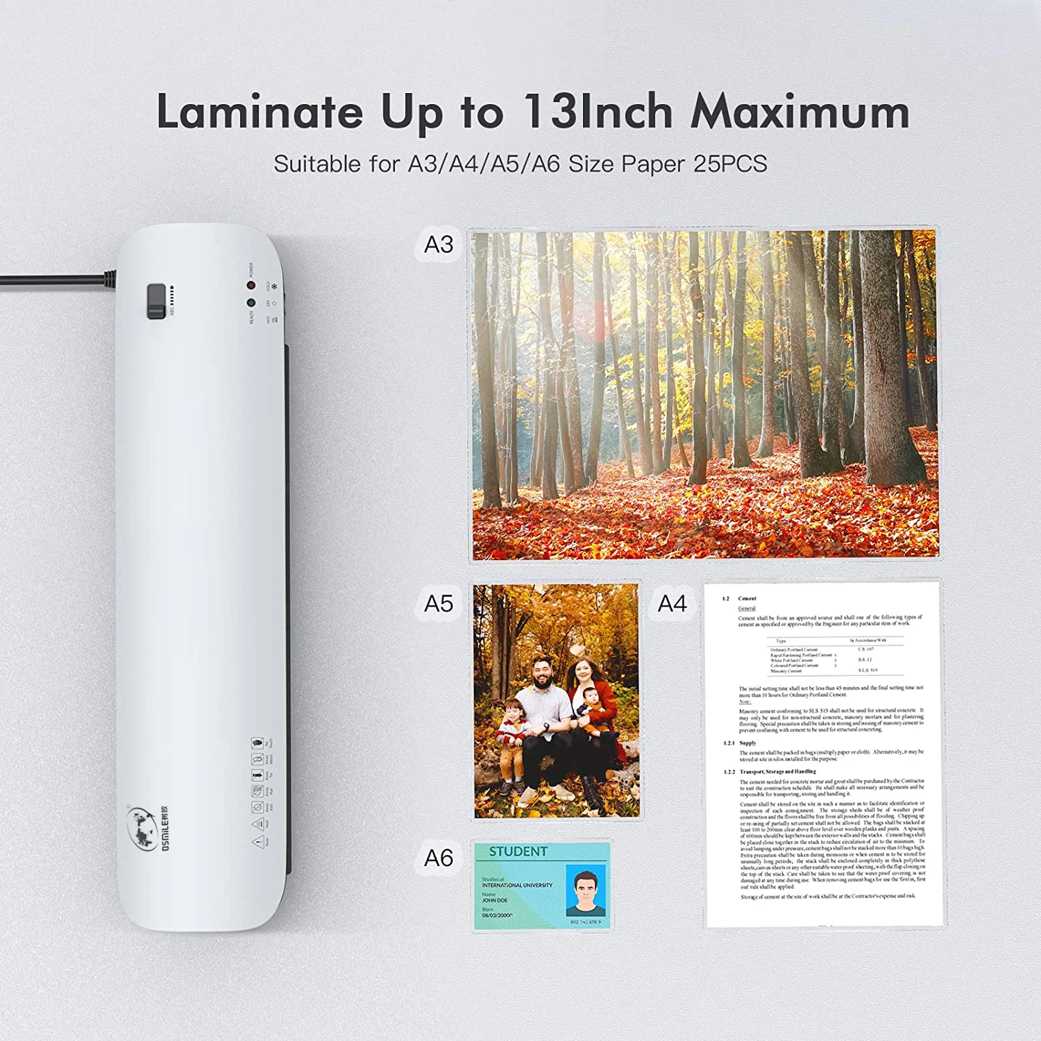 SL399 portable Laminator Machine  for office/school laminator Hot and cold laminating for different usage