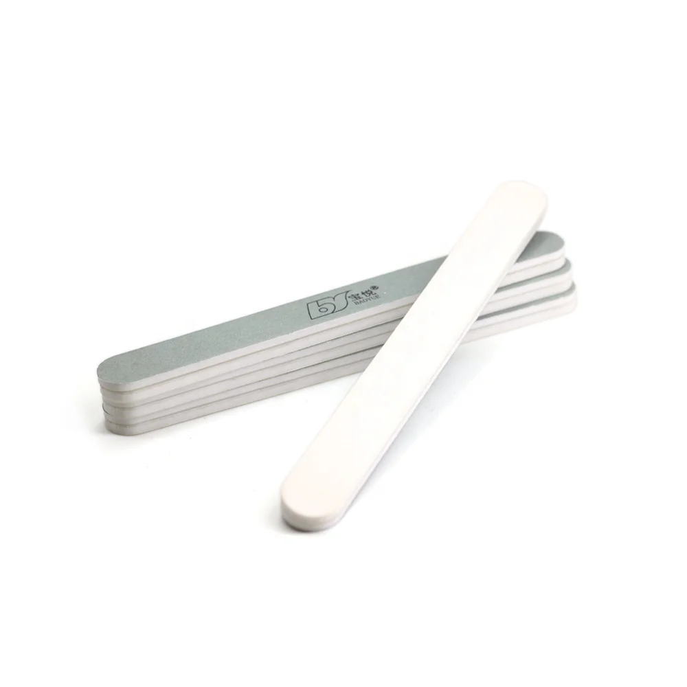 Custom logo printed greyish green personal care sponge polished nail buffer