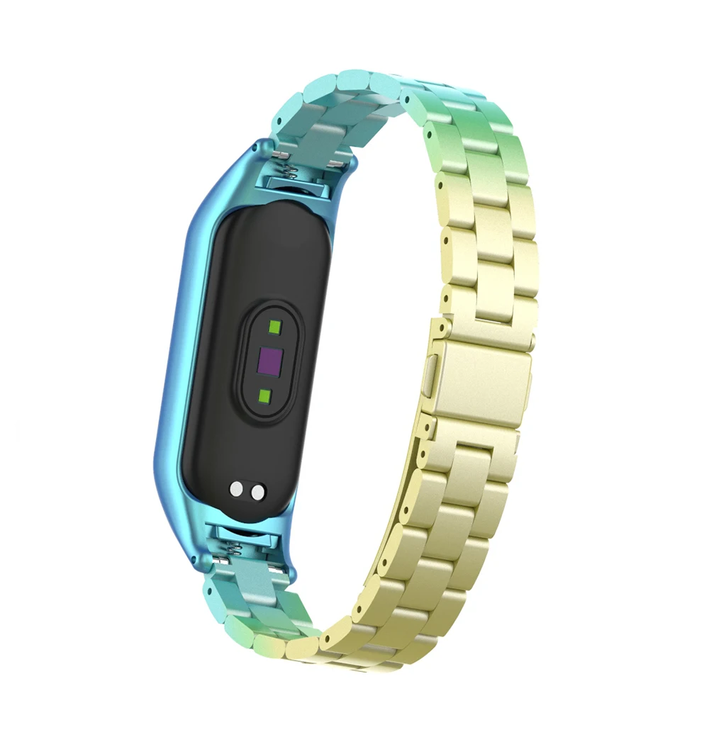 
2021 Mi band 5 metal strap stainless steel mi band 3 4 strap for xiaomi mi 5 4 3 band strap 