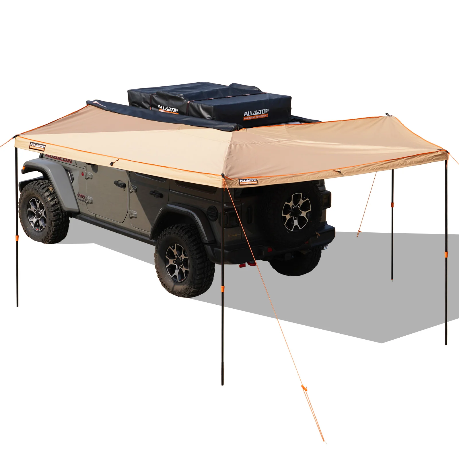 PVC Bag Extends 270 Degrees Aluminum Poles Vehicle Side Awning Custom Sunshade for Car