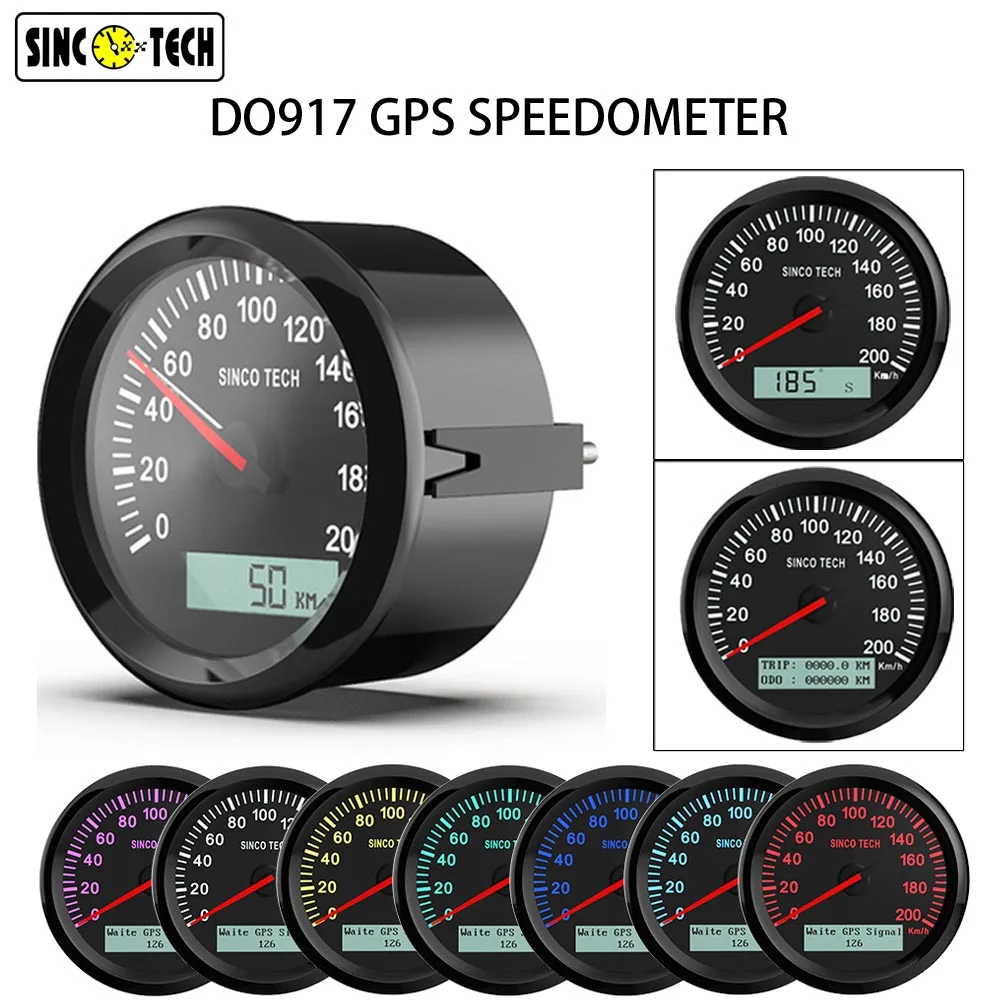  GPS-Спидометр SincoTech 3 в 1 85 мм 200 км/ч компас-одометр для лодки морского вездехода мотовездехода мотоцикла грузовика 12 В/24 В