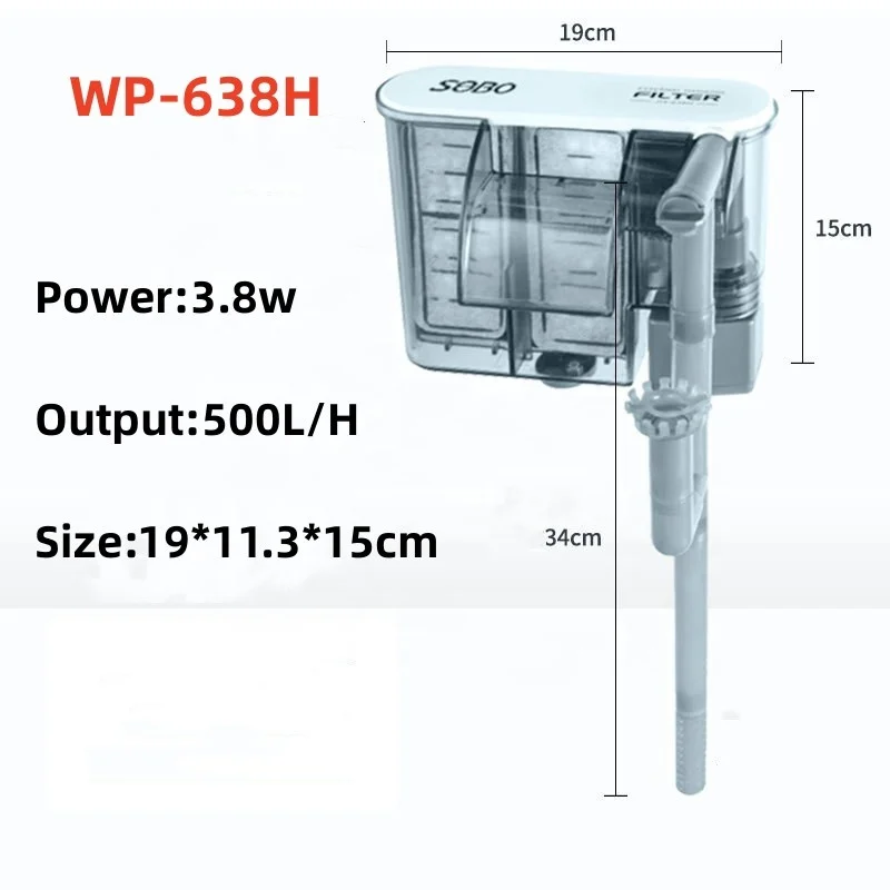 SOBO WP-206H/618H/628H/638H внешний фильтр для аквариума небольшой водопад Циркуляционный водяного насоса