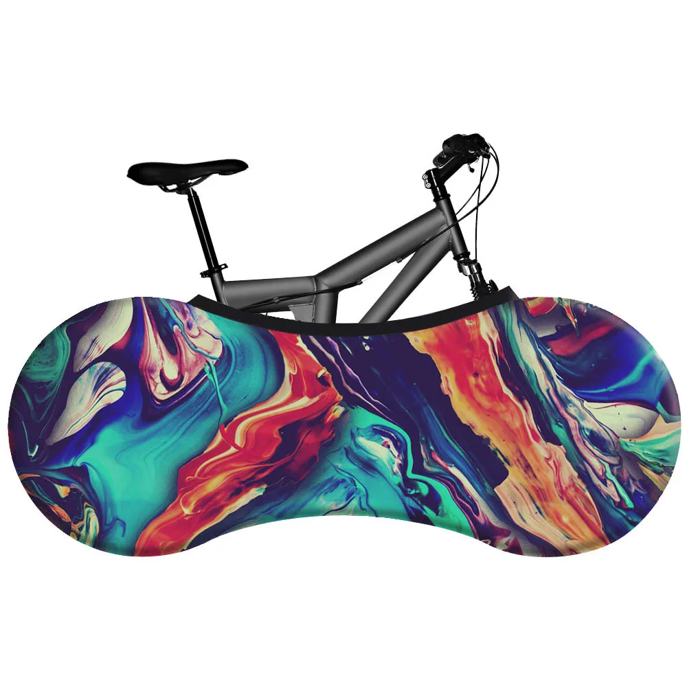 Print Bicycle Dust-Proof Cover Elastic Stretch Mountain Bike Wheel Storage Bag Anti-Scratch Protective Cover