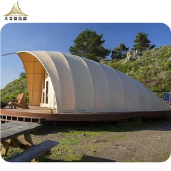 Outdoor prefab house structures pvdf tensile tent membrane structure architecture snail shape luxury glamping tents hotel