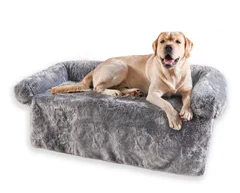 Dropshipping Orthopedic dog bed With spine and neck Supportive bolsters Thickened Warm Fluffy Soft Cat Bed dog kennel