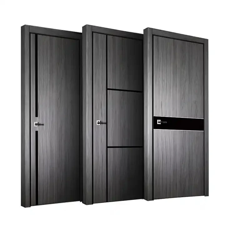 LongTai  Professional Manufacture Interior Wood Doors Pvc Film Wardrobe House Doors Interior Modern Internal Wood Door Designs