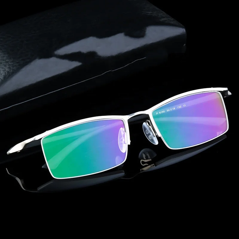 Jiuling eyewear half frame spectacles anti blue light businesses glasses high quality square sports eyeglasses frame for men