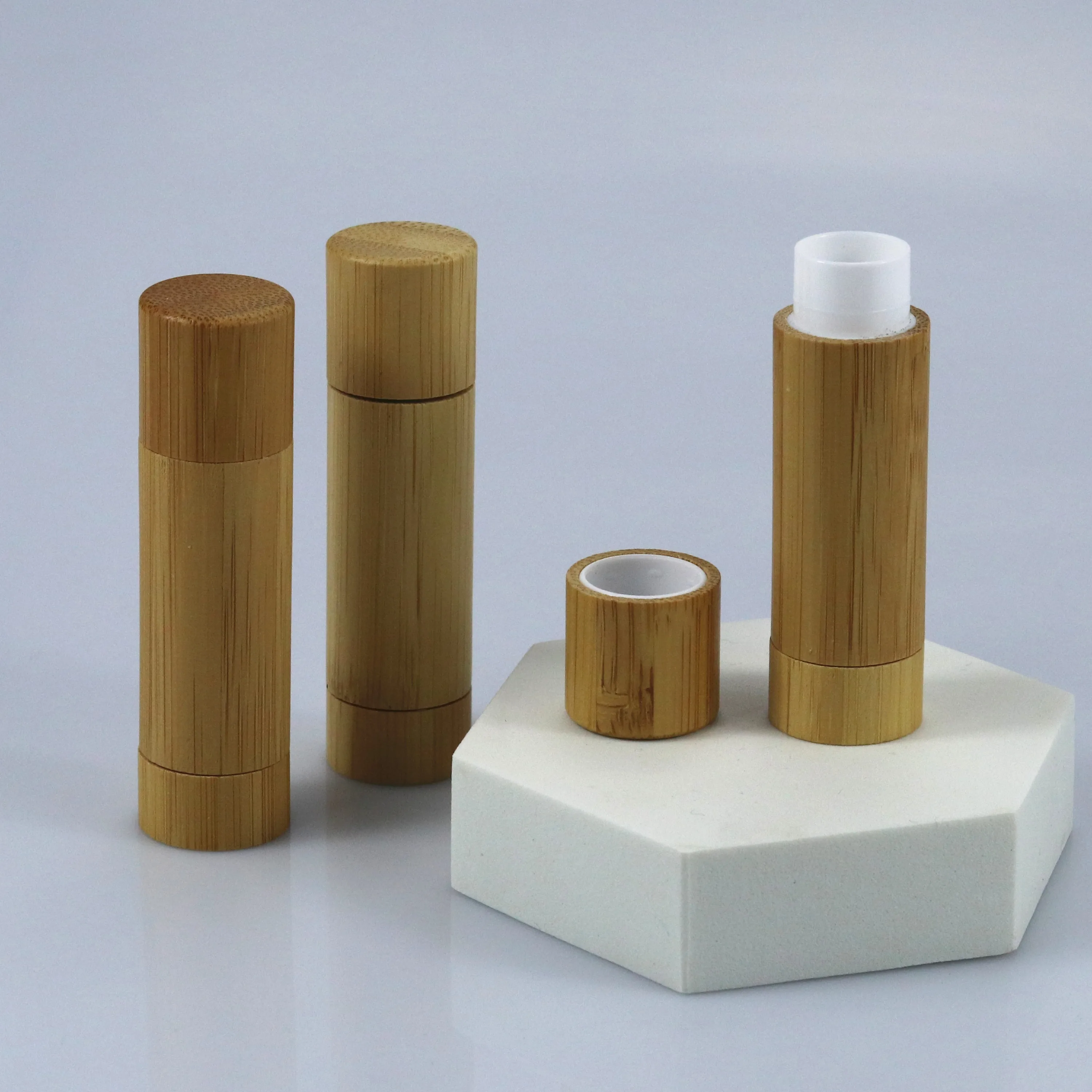5g empty eco friendly bamboo wood lipstick tube lipbalm tube for cosmetic packaging