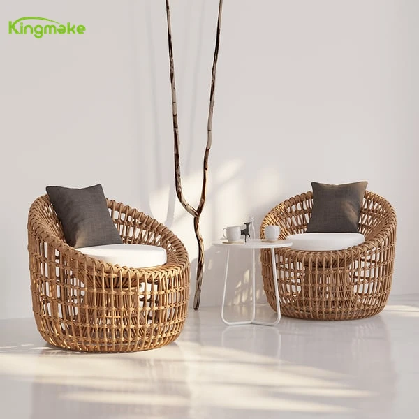 New Design Waterproof Wicker Garden Chair With Comfortable Pillow Hotel Villa Pool Applicable Outdoor Furniture