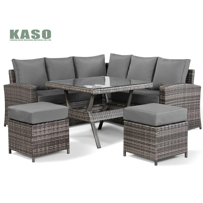 Outdoor Rattan Set Round Luxury Metal Resort Sofa High Wicker Balcony Modern Patio Furniture Set
