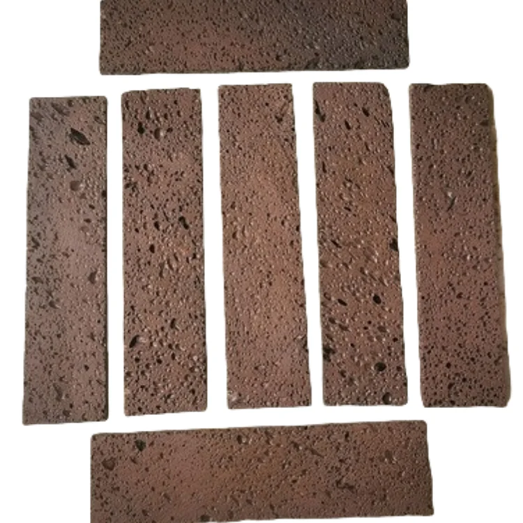 Modern Volcanic Rock Red Gray Natural Culture Stone Courtyard Garden Wall Patchwork Ice Crack Mushroom Stone Honeycomb Stone