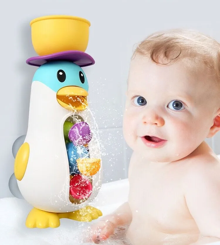 Konig Kids Hot Sell Bath Toy Animal Penguin Bathing Play Spray Water Bathroom Cartoon Baby