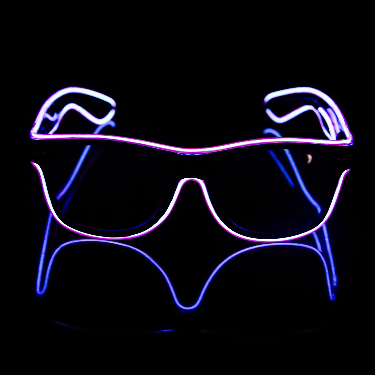 LED EL Wire Glasses Dark Lenses Neon Glowing Light up Flash Blinking EL Glasses Nightclub Christmas Halloween Party Gift