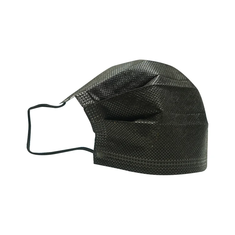 
China Vendor Adult Breathable Non Woven 3 Ply Ear-loop Disposable Black Face Mask 
