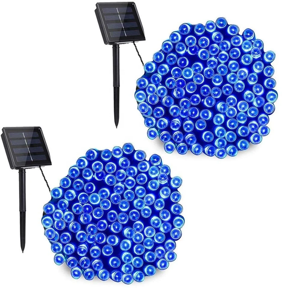 
Декоративная гирлянда на солнечной батарее для дома, 22 м, 200 светодиодов, 8 режимов, гирлянда на солнечной батарее для внутреннего сада, свадьбы, праздника, Вечеринки (синяя) 