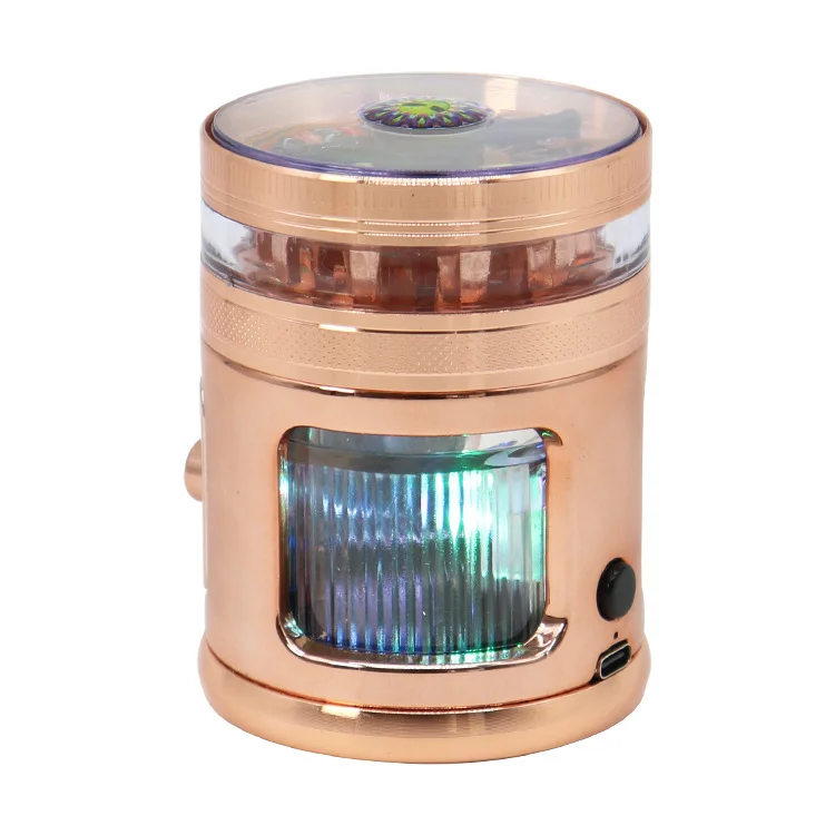 China hot sale 63mm rechargeable glow in the dark aluminium alloy crusher lighter and cigarette accessories