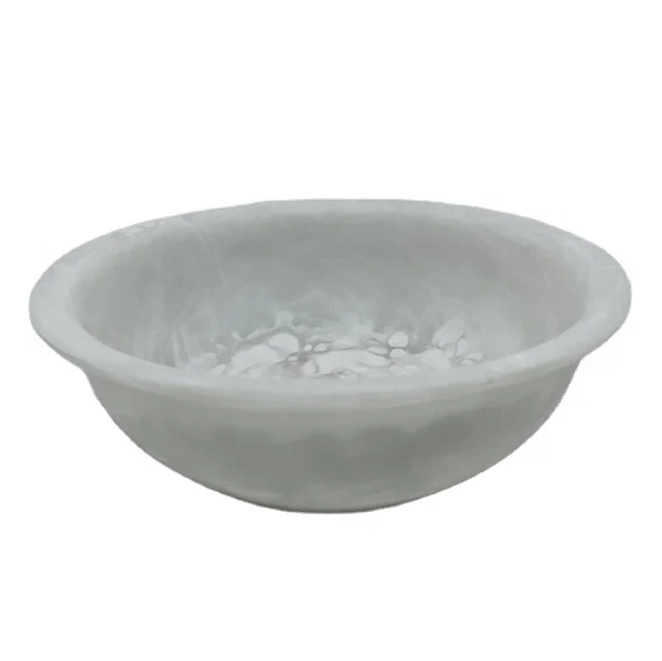 Салатница ручной работы White cloud с мраморной текстурой и каймой, фруктовая чаша с aqua swirl, используется в домашних гостиницах и буфете