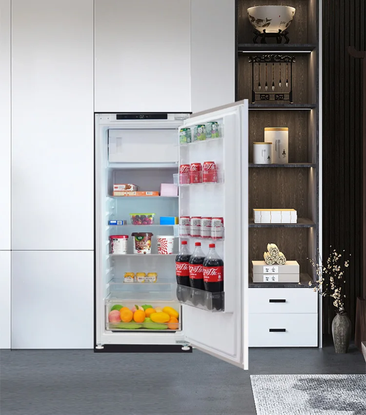 188L Built-in Refrigerator Low Frost Integrated Larder Fridge Freezer for Home Kitchen Hotel White