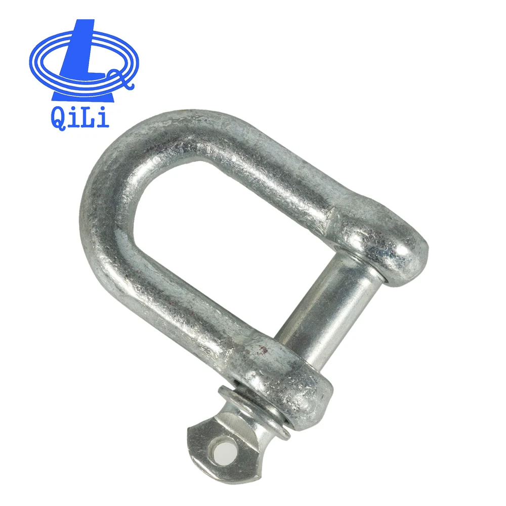 Galvanized Screw Pin Steel Drop Forged D Shackle