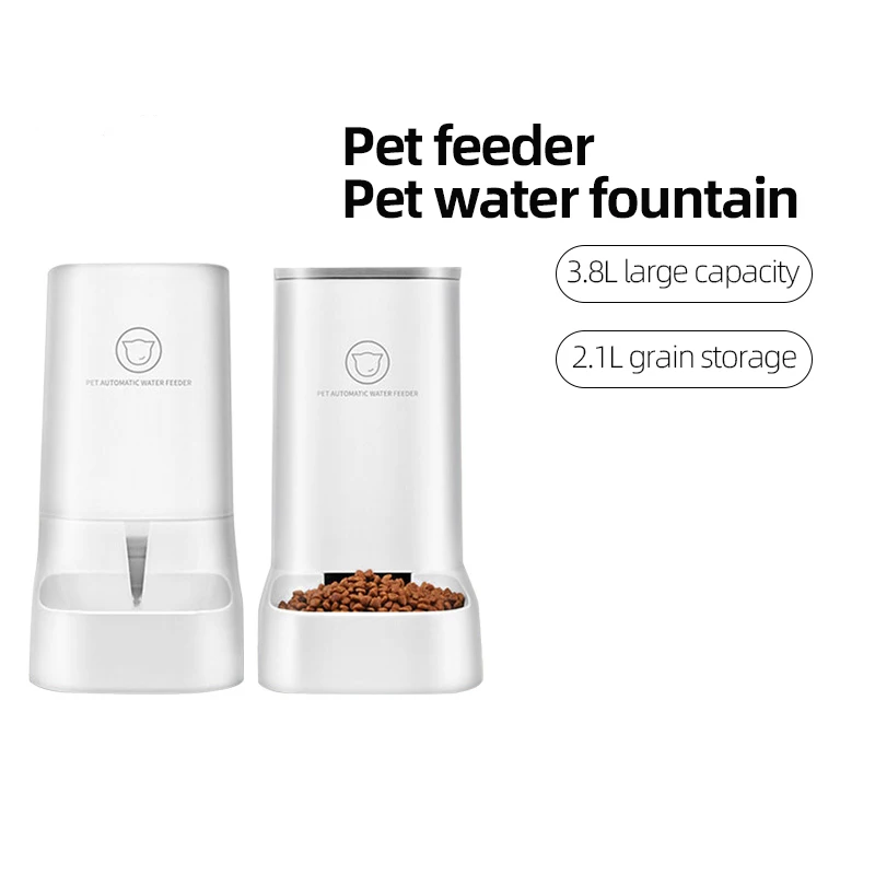 More Cute Pet RTS Pet Supplier Factory Auto Cat Dog Feeder  Low Price  Large Capacity Universal Pet Food Feeder Water Feeder