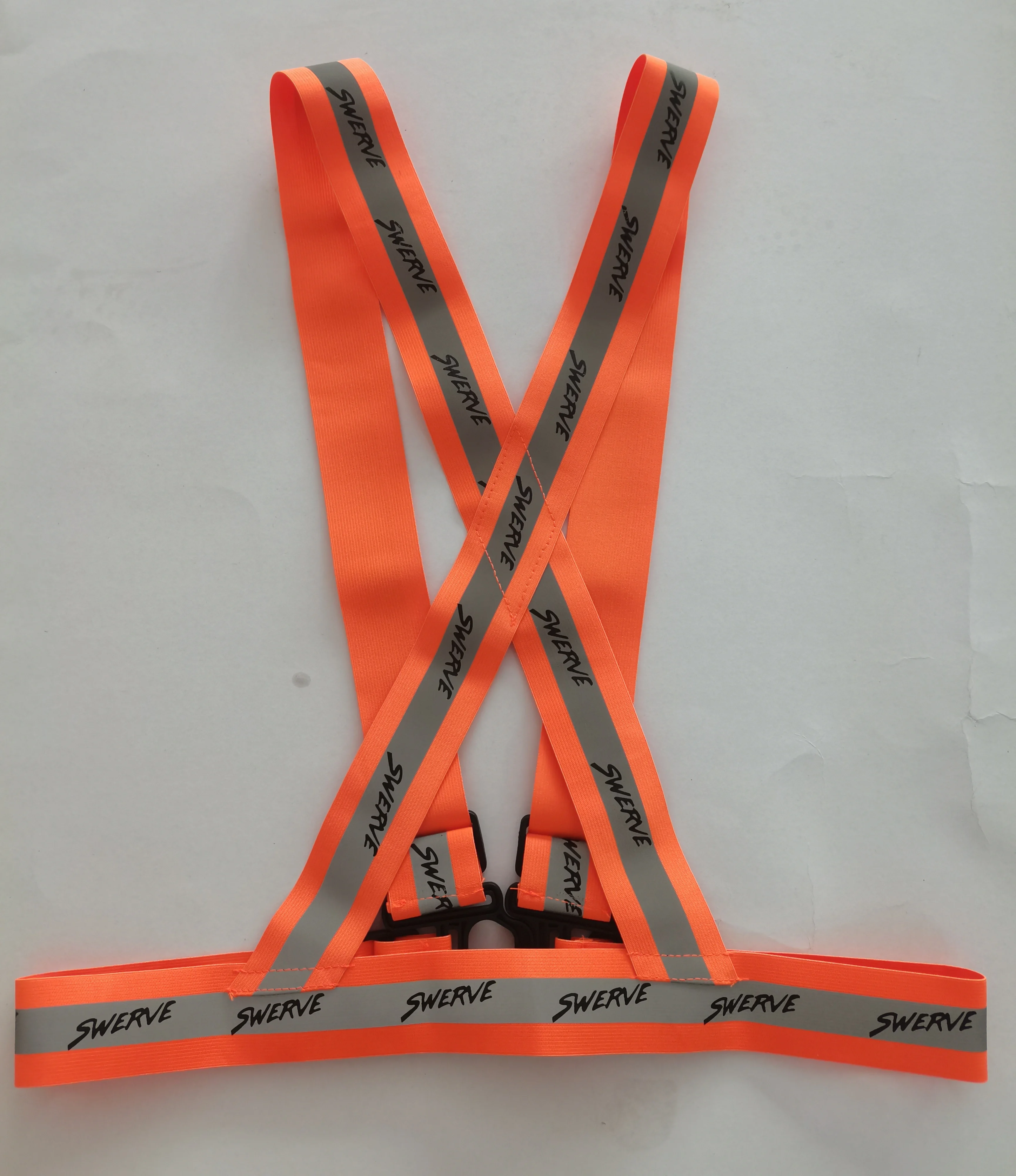 Fluorescent Yellow Orange Black Running OEM ODM EN17353 Reflective Safety Belt For Biking Sports