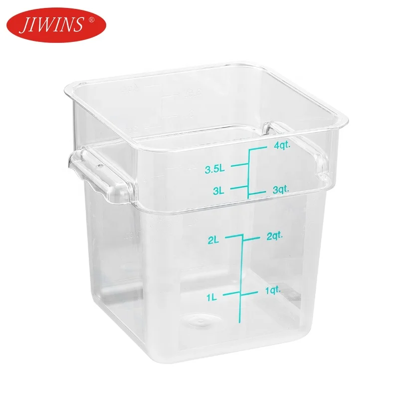 Wholesale Restaurant food storage container commercial plastic square storage food box PC Polycarbonate Plastic Food Container