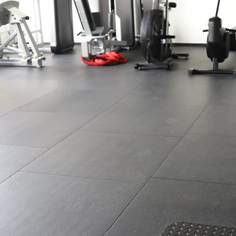 Rubber gym flooring non-slip fireproof interlocking rubber mat supplier