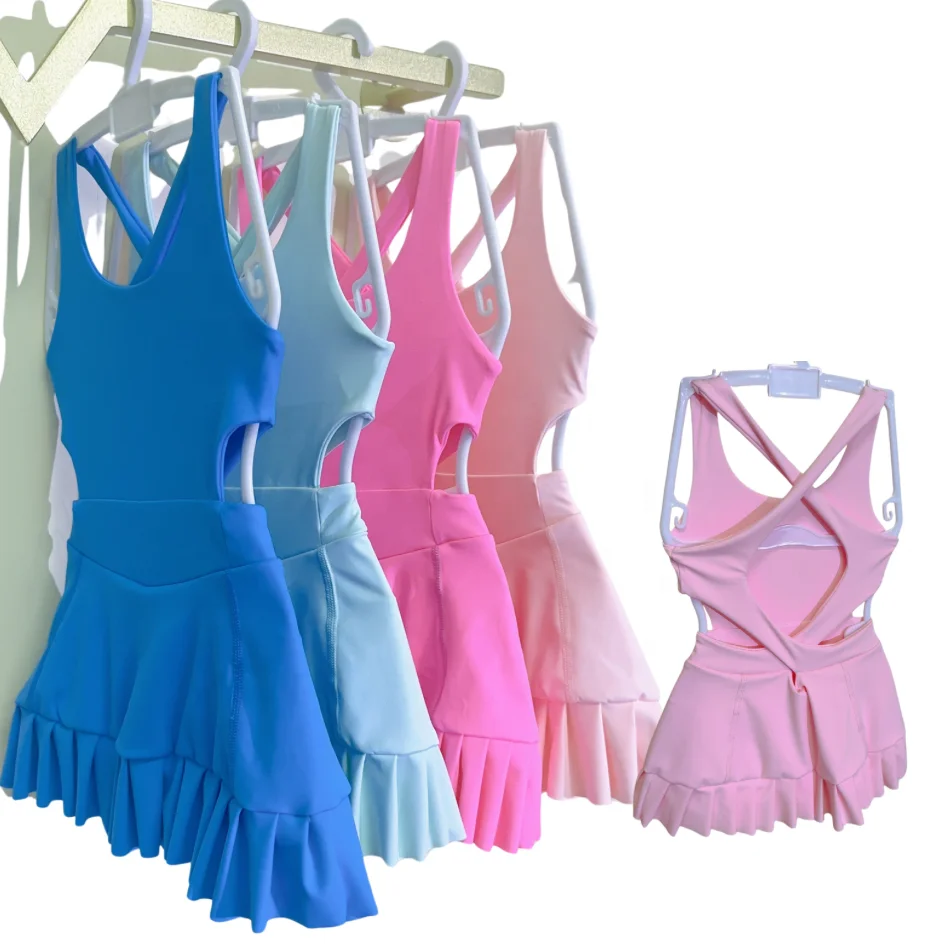 Wholesale Girls Custom Printed Golf Tennis Dress Wear Apparels Sports Skirts Badminton Lawn Tennis Sports Wear Tennis Dress