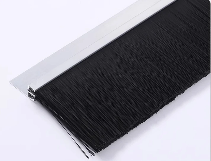 Customized Size H -Type F- Type Wind-proof Dust-proof Bottom Door Sealing Brush Black Nylon Door Brush