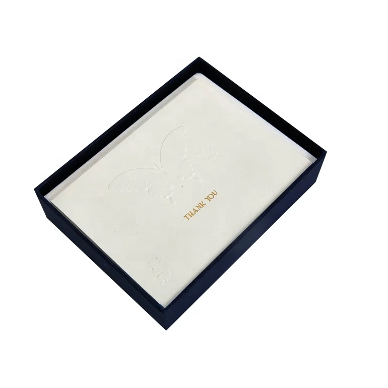 
Wholesale Cheap Price Custom Printing Embossed Cards, Butterfly Thank You Boxed Notes Cards with Envelopes 
