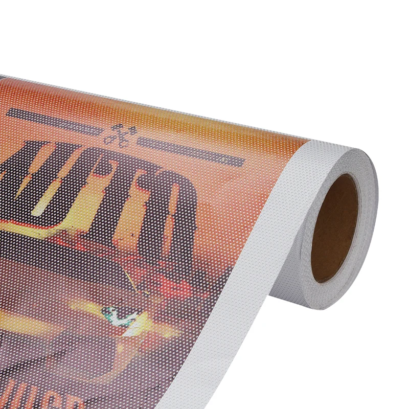 manufacture tome 140g see through plastic material film one way vision window screen mesh vinyl mesh perforated vinyl