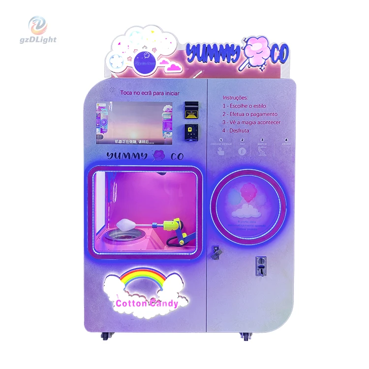gzDlight Commercial Smart Marshmallow Making Maker Machine Robot Flower Cotton Candy Vending Machine