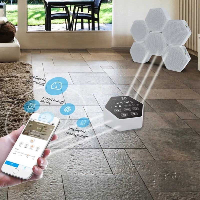 smart air purifier portable 2022 wifi tuya app control home negative ion h12 h13 hepa air purifier for home large room