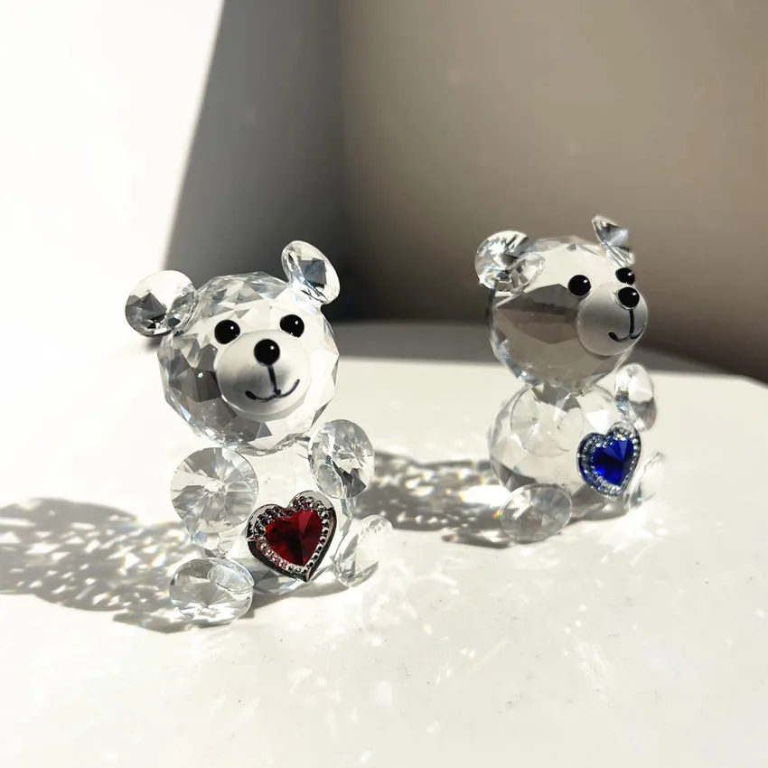 Beautiful crystal animal figurine /Cute crystal teddy bear for wedding gift favors