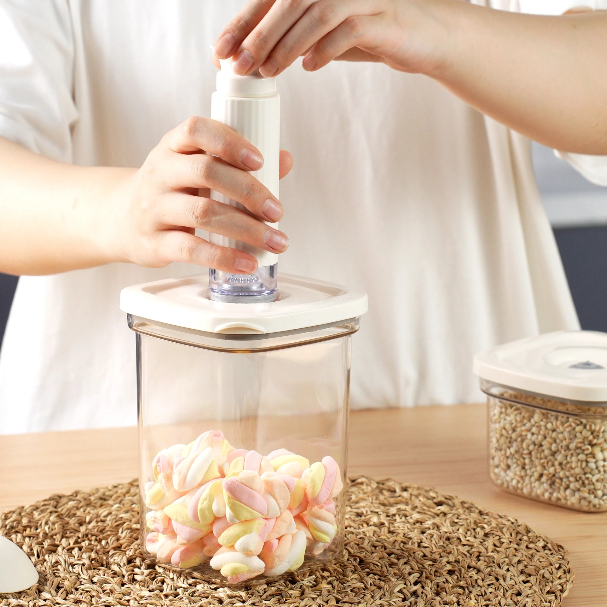 Вакуумный герметичный контейнер для хранения пищевых продуктов с ручным насосом герметичное уплотнение сохранения свежести