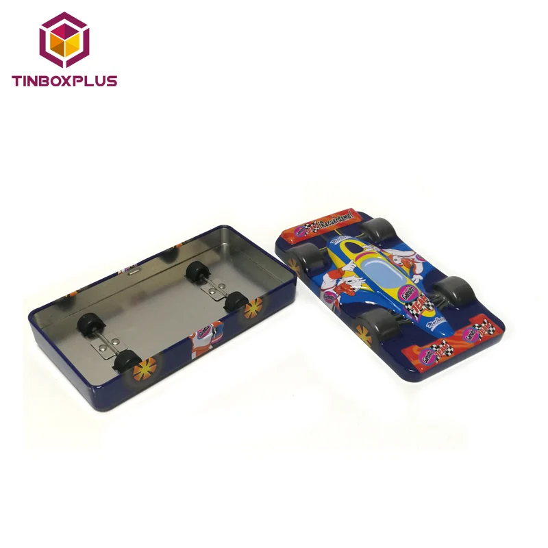 Fashion Design Handsome Special F1 Race Car Shaped Tin Box For Child Gift