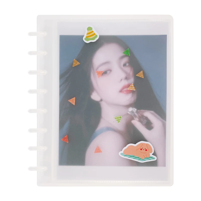 Customized Frosted Clear 5/7 inch Disc Bound Sticker Storage Album for collecting sticker