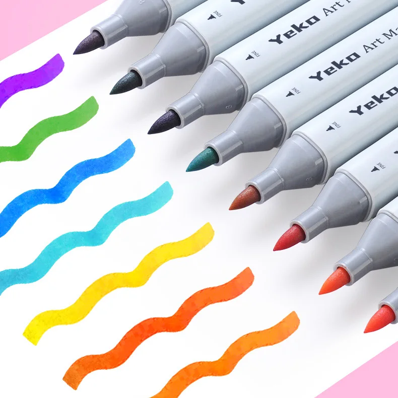 2023 hot sale Art Markers Pen Set Sketch Soft Brush dual tip alcohol brush pens Professional Drawing alcohol Marker