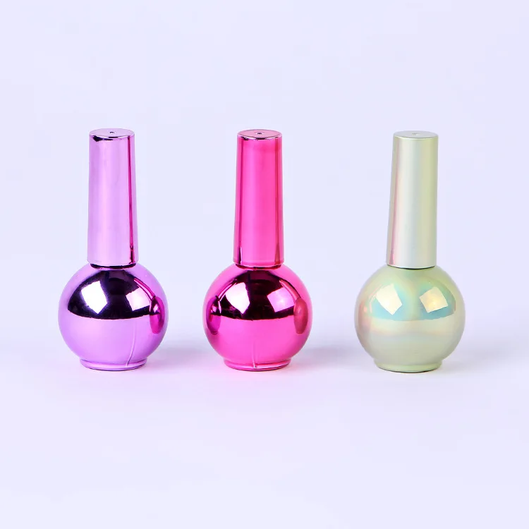 12-15ml glass round nail polish glue empty bottle